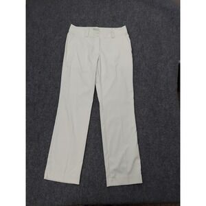 Nike Golf Pants Womens 12 White Dri‎ Fit Tour Performance Flat Front Stretch